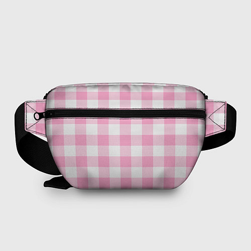 Поясная сумка Барби лого розовая клетка / 3D-принт – фото 2