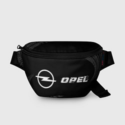 Поясная сумка Opel speed на темном фоне со следами шин: надпись, цвет: 3D-принт