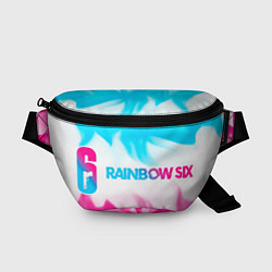 Поясная сумка Rainbow Six neon gradient style: надпись и символ, цвет: 3D-принт