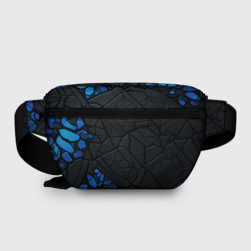 Поясная сумка Черные плиты с синими вставками / 3D-принт – фото 2