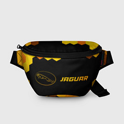 Поясная сумка Jaguar - gold gradient: надпись и символ, цвет: 3D-принт