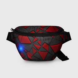 Поясная сумка Черные и красные объемные элементы, цвет: 3D-принт
