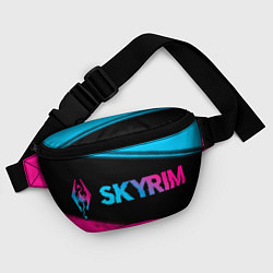 Поясная сумка Skyrim - neon gradient: надпись и символ, цвет: 3D-принт — фото 2