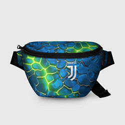 Поясная сумка Juventus blue green neon, цвет: 3D-принт
