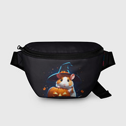 Поясная сумка Хомяк в шляпе ведьмы и тыква на Хэллоуин, цвет: 3D-принт