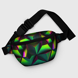 Поясная сумка Зеленый калейдоскоп абстракция, цвет: 3D-принт — фото 2