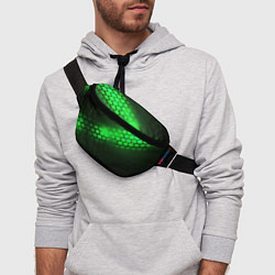 Поясная сумка Неоновые зеленые пластины, цвет: 3D-принт — фото 2