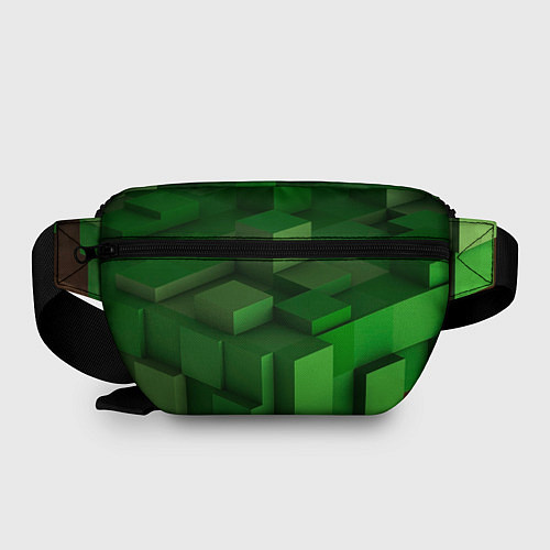 Поясная сумка Зелёный блоковый паттерн / 3D-принт – фото 2