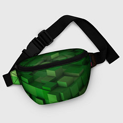 Поясная сумка Зелёный блоковый паттерн, цвет: 3D-принт — фото 2
