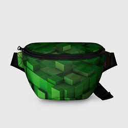 Поясная сумка Зелёный блоковый паттерн, цвет: 3D-принт