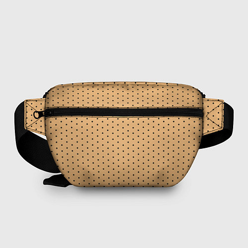 Поясная сумка Жёлтый в чёрный горошек / 3D-принт – фото 2
