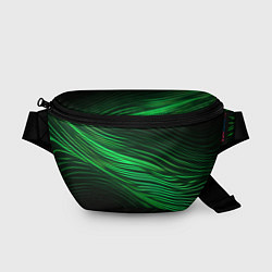Поясная сумка Green neon lines, цвет: 3D-принт