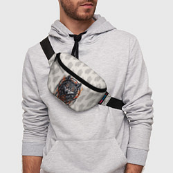 Поясная сумка Волк и ловец снов с перьями, цвет: 3D-принт — фото 2