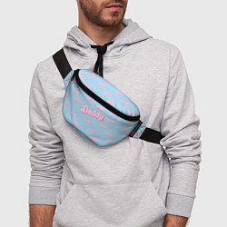 Поясная сумка Папочка надпись в стиле Барби: паттерн голубой, цвет: 3D-принт — фото 2