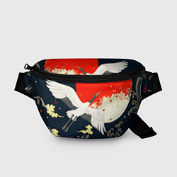 Поясная сумка Кимоно с японскими журавлями, цвет: 3D-принт
