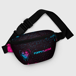 Поясная сумка Poppy Playtime - neon gradient: надпись и символ, цвет: 3D-принт — фото 2