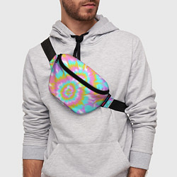 Поясная сумка Tie-Dye кислотный в стиле барби, цвет: 3D-принт — фото 2