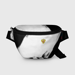 Поясная сумка Russia sport черно белый, цвет: 3D-принт