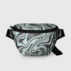 Поясная сумка Абстракция серо-голубой текстурный, цвет: 3D-принт