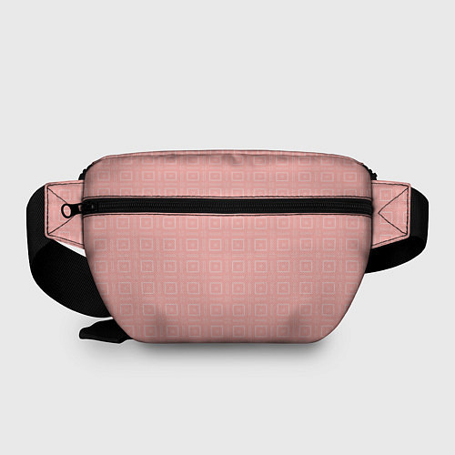Поясная сумка Бледно-розовый с квадратиками / 3D-принт – фото 2