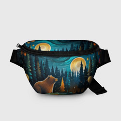 Поясная сумка Хозяин тайги: медведь в лесу, цвет: 3D-принт