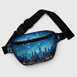 Поясная сумка Новогодний зимний пейзаж, цвет: 3D-принт — фото 2