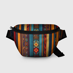 Поясная сумка Этнический орнамент в вертикальную полоску, цвет: 3D-принт