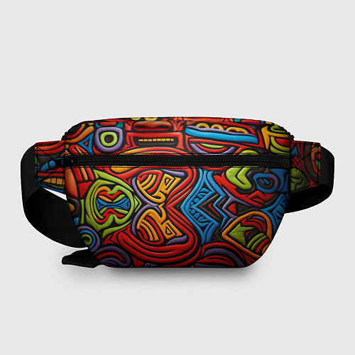 Поясная сумка Разноцветный узор в стиле абстракционизм / 3D-принт – фото 2