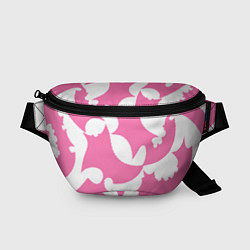 Поясная сумка Бело-розовая абстрактная композиция, цвет: 3D-принт