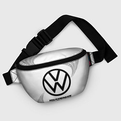Поясная сумка Volkswagen speed на светлом фоне со следами шин, цвет: 3D-принт — фото 2