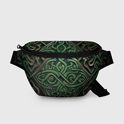 Поясная сумка Симметричный узор в ирландском стиле, цвет: 3D-принт