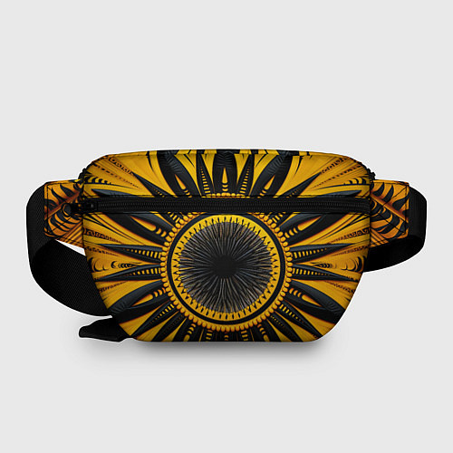 Поясная сумка Желто-черный узор в африканском стиле / 3D-принт – фото 2