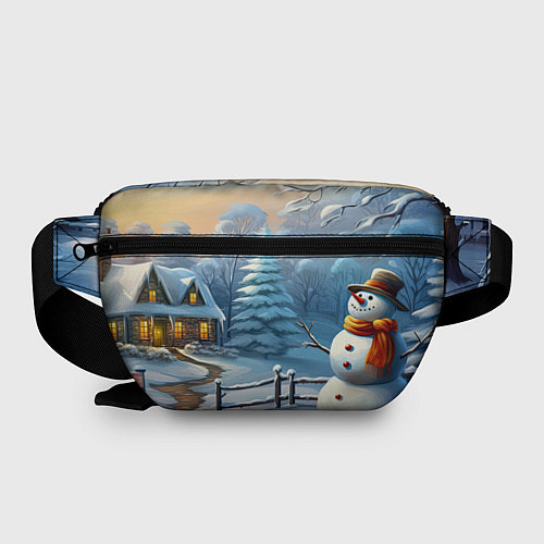 Поясная сумка Новый год и снеговик / 3D-принт – фото 2