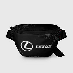 Поясная сумка Lexus speed на темном фоне со следами шин по-гориз, цвет: 3D-принт