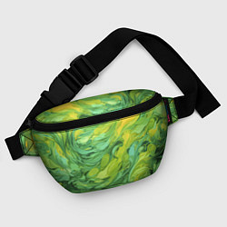 Поясная сумка Зелено желтая краска, цвет: 3D-принт — фото 2