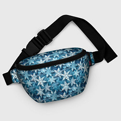 Поясная сумка New Years pattern with snowflakes, цвет: 3D-принт — фото 2