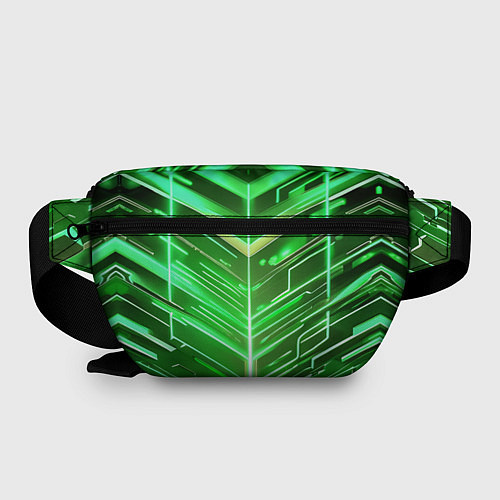 Поясная сумка Зелёные неон полосы киберпанк / 3D-принт – фото 2