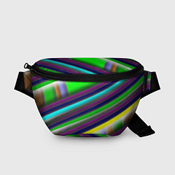 Поясная сумка Размытые абстрактные полосы, цвет: 3D-принт