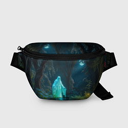 Поясная сумка Светящийся зеленым призрак в лесу, цвет: 3D-принт
