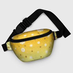 Поясная сумка Снежинки и звезды на желтом, цвет: 3D-принт — фото 2