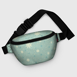 Поясная сумка Снежинки и звезды на матно зеленем, цвет: 3D-принт — фото 2