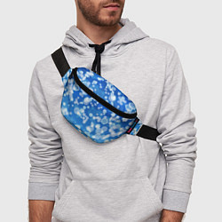 Поясная сумка Декоративные снежинки на синем, цвет: 3D-принт — фото 2