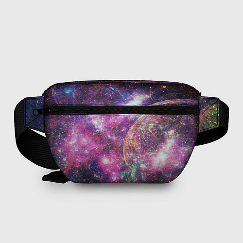 Поясная сумка Пурпурные космические туманности со звездами / 3D-принт – фото 2