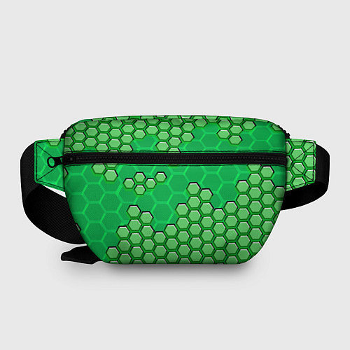 Поясная сумка Зелёная энерго-броня из шестиугольников / 3D-принт – фото 2