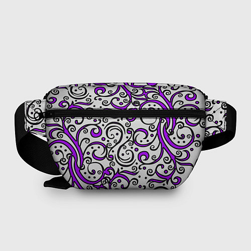 Поясная сумка Фиолетовые кружевные узоры / 3D-принт – фото 2
