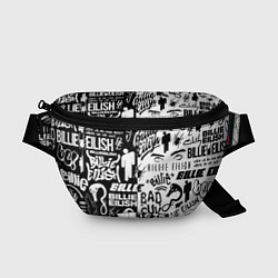 Поясная сумка Billie Eilish чернобелые битва лого, цвет: 3D-принт
