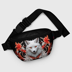 Поясная сумка Белая лисица - кицунэ, цвет: 3D-принт — фото 2
