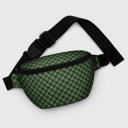 Поясная сумка Паттерн снежинки тёмно-зелёный, цвет: 3D-принт — фото 2