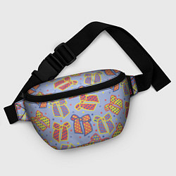Поясная сумка Узор с яркими разноцветными бантами в горошек, цвет: 3D-принт — фото 2