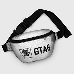 Поясная сумка GTA6 glitch на светлом фоне по-горизонтали, цвет: 3D-принт — фото 2